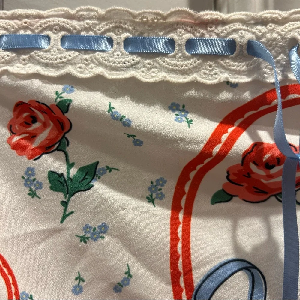 For Love & Lemons Daisy Mae Heart Cherry Print Strapless Ruffle Midi Dress - Picture 8 of 12